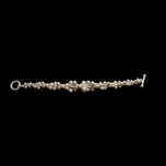 Sterling Silver "DNA" Bead Bracelet Toggle Clasp Statement