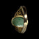 14K Yellow Gold Jadeite Cabochon Filigree Ring Size 8 3/4