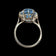 Shiptonia of England Silver & Blue Glass Statement Ring Size 5
