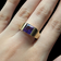 14K Yellow Gold Amethyst Solitaire Ring Size 7