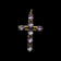 Antique 10K Yellow Gold & Natural Amethyst Cross Pendant: Large