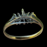 10K Yellow Gold Diamond & Sapphire Ring Size 7 1/4