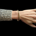 10K Yellow Gold Hinged Bangle Bracelet with Safety Clasp 3mm Wide