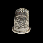 Decorative Sterling Silver Thimble & Thimble Case