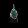 George Kee Sterling Silver Navajo Green Malachite Cabochon Ring Signed G.K. Size 6.5