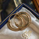 10K Yellow Gold Hoops Twisted Wire Earrings