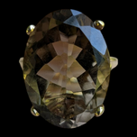 10K Yellow Gold Statement Ring Smoky Quartz Cocktail Ring