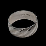 14K White Gold Band Etched Size 7.5