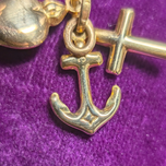 10K Yellow Gold Faith, Hope & Charity Charm Puffy