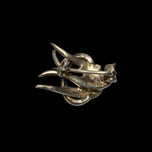 Antique Sterling Silver & Paste Enamel Swallow Bird Brooch