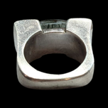 Sterling Silver Large Rutilated Quartz Green Statement Ring Size 6