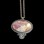 Sterling Silver & Crazy Lace Necklace