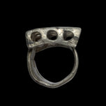 Anne-Marie Chagnon Pewter Adjustable Square Modernist Open Work Ring