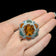 Vintage Scottish Sterling Silver Glass & Agate Specimen Brooch