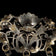 Early Designer Leo Glass Repousse Art Nouveau Chatelaine Brooch: Steel