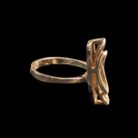 10K Yellow Gold Abstract Interlocking Double Oval Ring Size 5 1/4