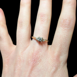 14K Yellow Gold & White Gold Art Deco Diamond Engagement Ring Size 6 3/4