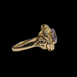 14K Yellow Gold Open Work / Filigree Amethyst Ring Size 6