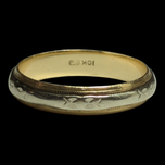 10K White Gold & Yellow Gold Etched Band Size 10