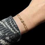 14K Yellow Gold and Diamond Chain Bracelet