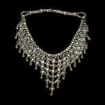 .900 Silver Chainmail Statement Bib / Collar / Tribal Necklace