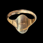 10K Yellow Gold Engraved Signed Style Ring Size 6 1/2