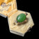 14K White Gold & Jade Mid-Century Modernist Statement Ring Size 5 1/4