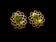 10K Yellow Gold Peridot Open Work Stud Earrings