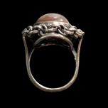 Silver Polish ORNO MCM Ironstone Jasper Large Statement Brutalist Ring Size 6