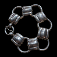 Sterling Silver Napier Hollow Link Bracelet With Bolt Clasp