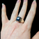 10K Yellow Gold Square Cut Hematite Signet Style Ring Size 11.5