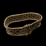 10K Yellow Gold Filigree / Open Work Articulated Panel Bracelet