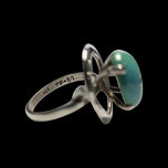Sterling Silver Turquoise Cabochon Ring Size 6 1/4