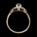 Vintage Art Deco 14K -18K White and Yellow Gold and Diamond Size 6