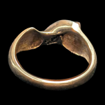 10K Yellow Gold and Diamond Twist Abstract Stacker Ring