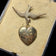 Vintage Gold Filled Sparrow Brooch with Etched Heart Locket Pendant
