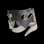 Sterling Silver Tribal / Flame Cuff Modernist Style Bracelet