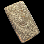 Antique Sterling Silver Calling Card Case / Vesta Case / Cigarette Case Floral Motif