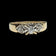 10K Yellow Gold Illusion Set Heart Flanked Diamond Ring Size 7 3/4