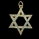 9K Yellow Gold Etched Star of David Pendant / Charm