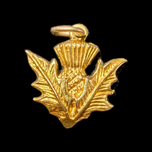 9K Yellow Gold Thistle of Scotland Charm Pendant