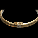 10K Yellow Gold Hinged Bangle Bracelet with Safety Clasp 3mm Wide