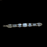 Sterling Silver Black Onyx Panel Link / Gate Bracelet