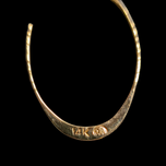 14K Yellow Gold Hammered 3/4 Hoop Earrings