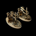 14K Yellow Gold Hollow Omega Back Oval Earrings