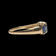 14K Yellow Gold Natural Heat Treated Triple Sapphire Ring Size 8 1/2