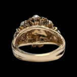10K Yellow Gold Chunky Pearl Cluster Cocktail Ring Size 5 1/4