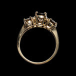 14K Yellow Gold Cushion Cut Smokey Quartz & Diamond Ring Size 8 3/4