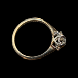 14K Yellow Gold & White Gold Art Deco Diamond Engagement Ring Size 6 3/4
