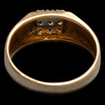 10-14K Yellow Gold Men's Diamond Cluster Ring Size 8 3/4